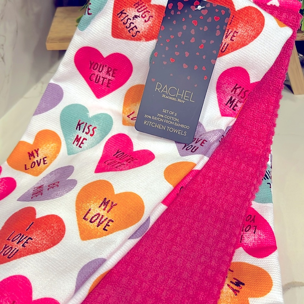 🩷💋Valentine sweetheart conversation heart hand towels